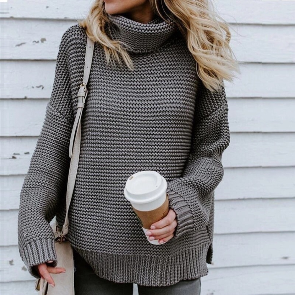 ✨HP! ✨Slate Gray Chunky Knit Sweater✨ - Picture 3 of 8